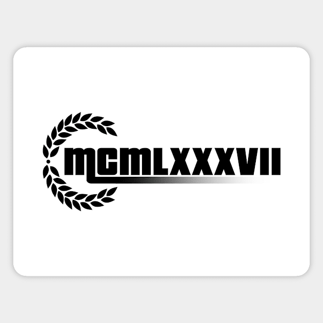 1987 Roman numerals Magnet by hoopoe